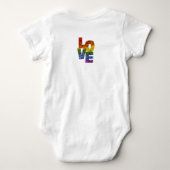 Liebe meine Grand Moms-Herzform Pride Blume Baby Strampler (Rückseite)