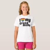 Liebe meine Grand Moms-Herzform Pride Blume T-Shirt (Vorne ganz)