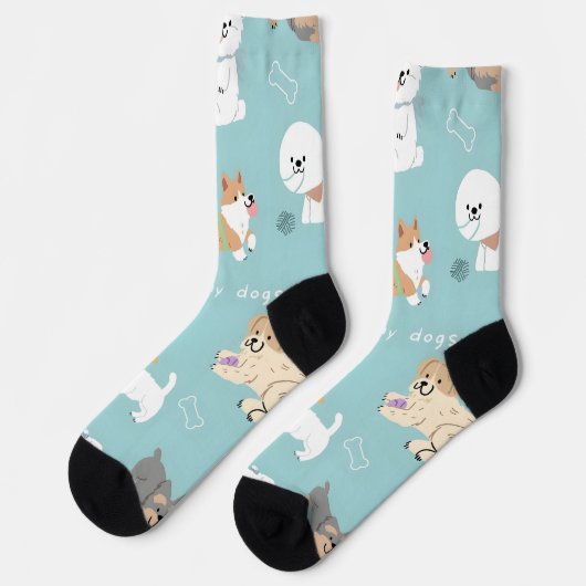 Liebe Meine Hunde Muster Welpen, Socken (Linkes Detail)