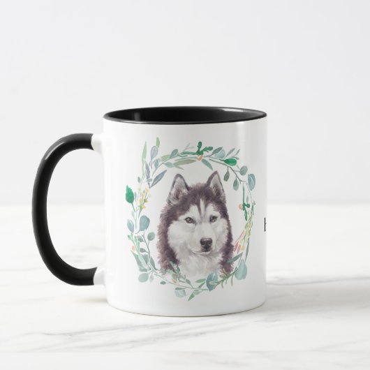 Liebe Meine Husky-Wreath-Kaffee-Tasse Tasse (Links)