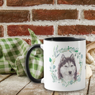 Liebe Meine Husky-Wreath-Kaffee-Tasse Tasse