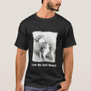 LIEBE MEINE JACK-RUSSELL-BLEISTIFT-KUNST T-Shirt