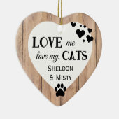 Liebe meine Katzen Rustikal Keramik Ornament (Rechts)