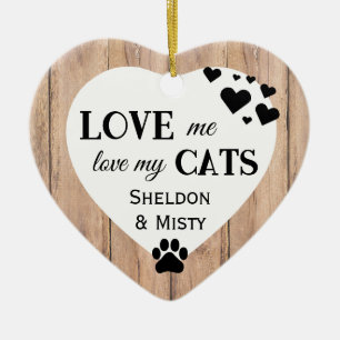 Liebe meine Katzen Rustikal Keramik Ornament