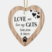Liebe meine Katzen Rustikal Keramik Ornament (Links)