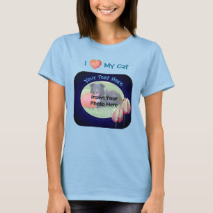 Liebe Meine katzenrosa Tulpen rahmen Ihr Foto T-Shirt