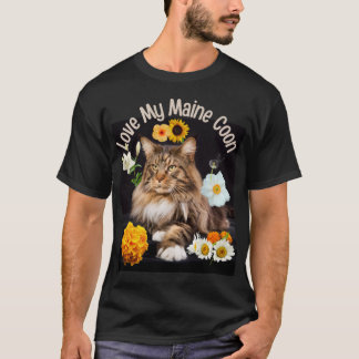 Liebe meine Maine Coon Katzenrasse Liebhaber Desig T-Shirt