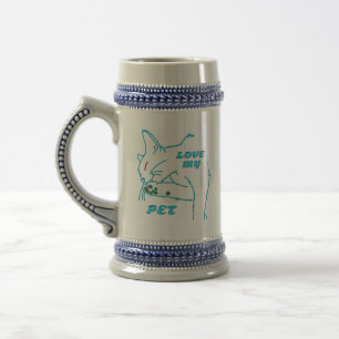 LIEBE MEINE NIEDLICHE AQUA PET CAT BIERGLAS