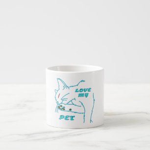 LIEBE MEINE NIEDLICHE AQUA PET CAT ESPRESSOTASSE