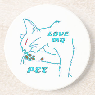 LIEBE MEINE NIEDLICHE AQUA PET CAT GETRÄNKEUNTERSETZER