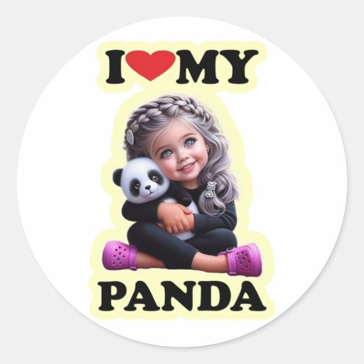 Liebe meine Panda Classic Round Stickers (Vorderseite)