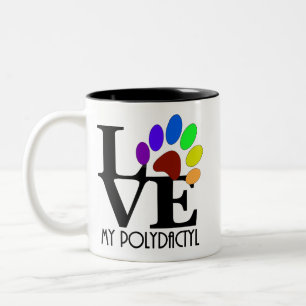 Liebe meine polydactyl 11oz zweifarbige tasse