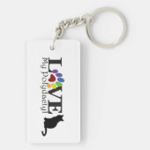 LIEBE meine Polydactyl Katzen-Schlüsselkette Schlüsselanhänger (Rückseite)