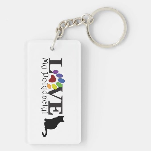 LIEBE meine Polydactyl Katzen-Schlüsselkette Schlüsselanhänger (Rückseite)