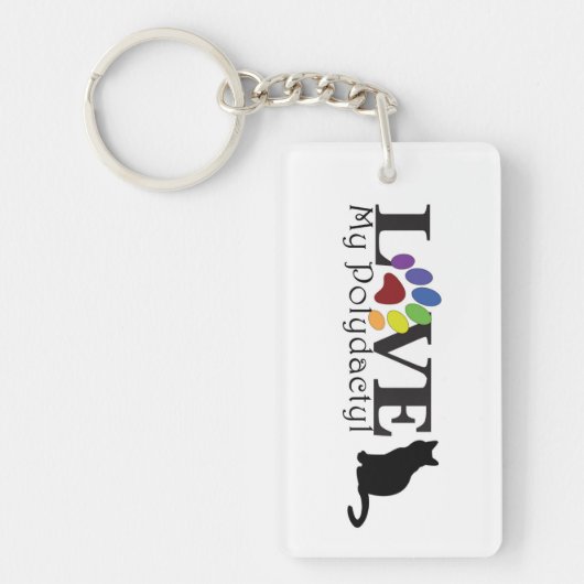 LIEBE meine Polydactyl Katzen-Schlüsselkette Schlüsselanhänger (Vorderseite)