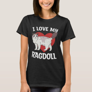 Liebe meine Ragdoll-Katze Haustiere Tiere Katzen B T-Shirt