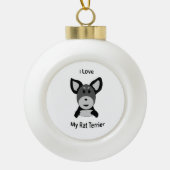 Liebe Meine Ratte Terrier Sock Affen Face Keramik Kugel-Ornament (Vorderseite)