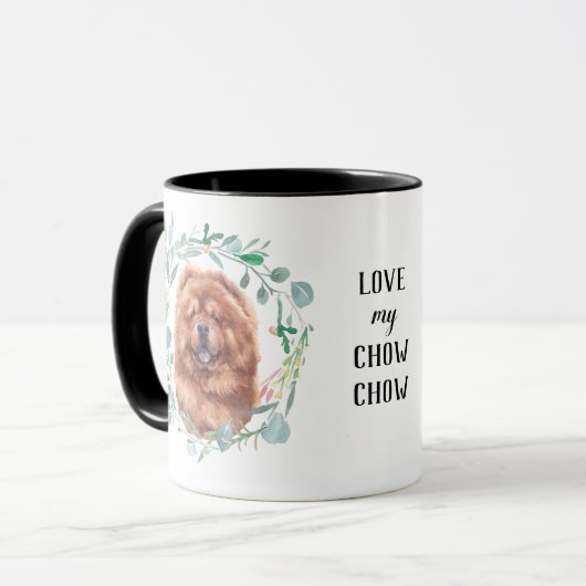 Liebe Meine Red Chow Chow Wreath Kaffee Tasse (Vorderseite Links)