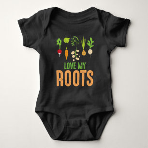 Liebe meine Roots Vegetables Gartenbauer Sonnenhag Baby Strampler