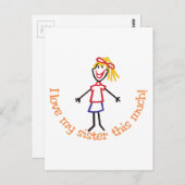Liebe Meine Schwester Postkarte (Vorne/Hinten)
