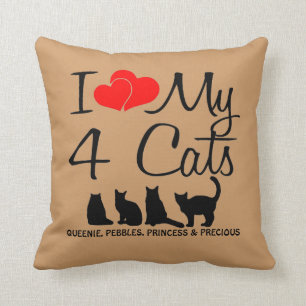 Liebe meine vier Katzen Kissen