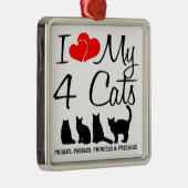 Liebe meine vier Katzen Ornament Aus Metall (Rechts)