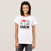 Liebe meine vier Katzen T-Shirt (Vorne ganz)