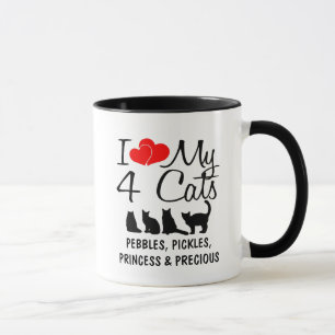 Liebe meine vier Katzen Tasse