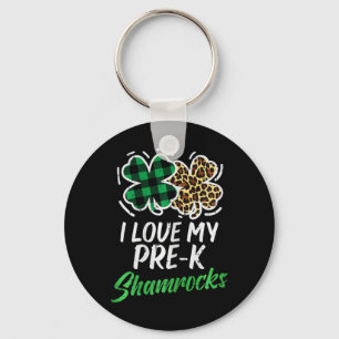 Liebe meine Vorschul-Shamrocks Leopard St. Patrick Schlüsselanhänger
