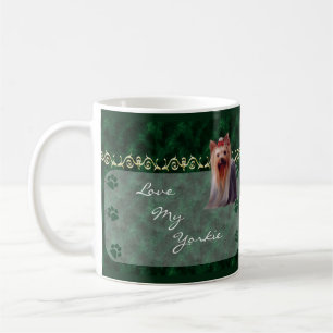 Liebe meine Yorkie Yorkshire Terrier Pawprint Kaffeetasse