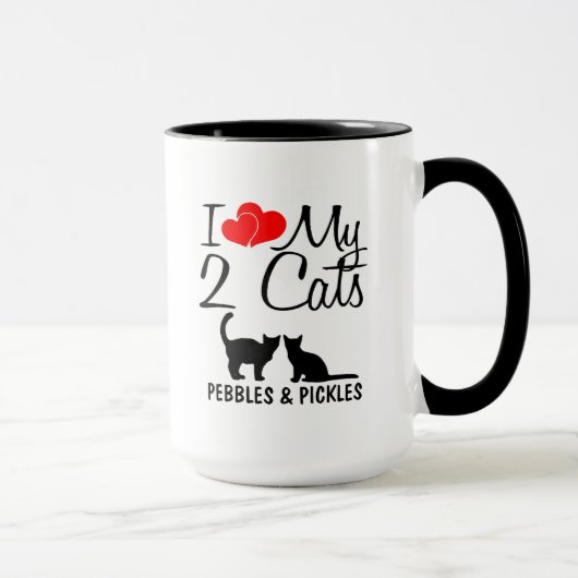 Liebe meine ZWEI Katzen Tasse (Rechts)