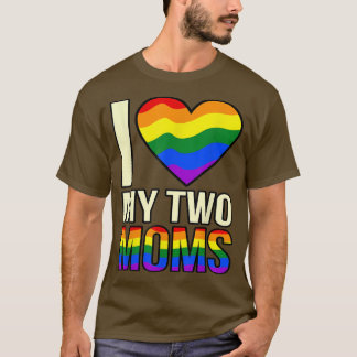 Liebe Meine zwei Mamas LGBTQ Lesben Pride Monatsun T-Shirt