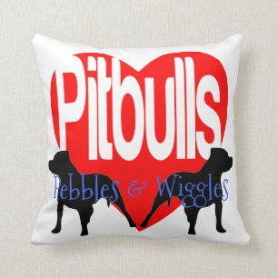 Liebe meine zwei Pitbull Hunde Personalisiert Kiss Kissen