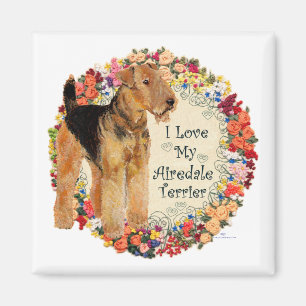 Liebe meinen Airedale Magnet