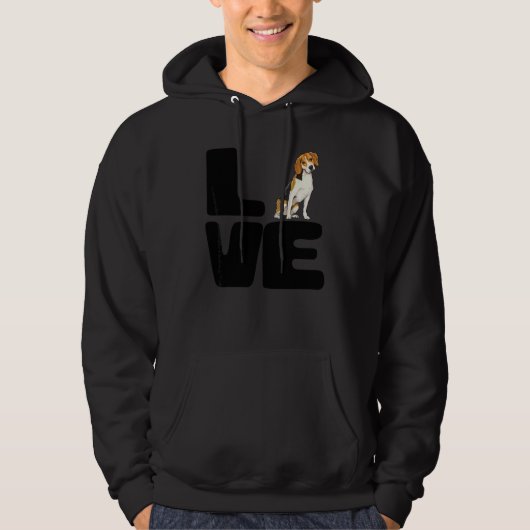 Liebe meinen Beagle-Hund Hoodie (Vorderseite)