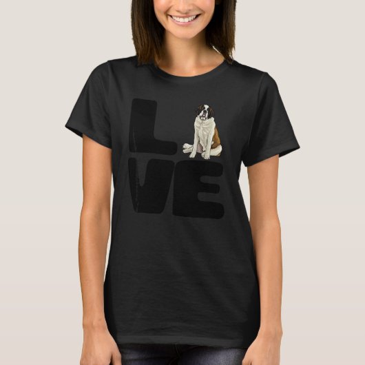 Liebe meinen Bernhardinerhund T-Shirt (Vorderseite)