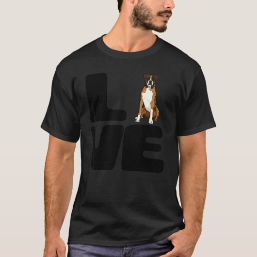 Liebe meinen Boxerhund T-Shirt (Vorderseite)