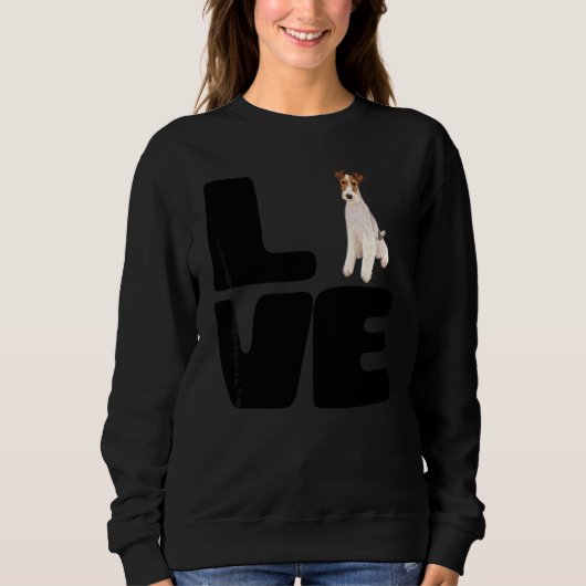 Liebe meinen Draht-Fuchs-Terrier-Hund Sweatshirt (Vorderseite)