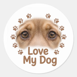 Liebe meinen Hund Aufkleber