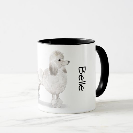 Liebe meinen Pudel (weiß) Tasse (VorderseiteRechts)