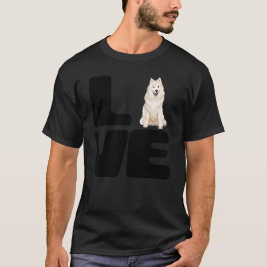 Liebe meinen Samojeden-Hund T-Shirt (Vorderseite)