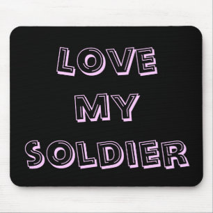 Liebe meinen Soldaten Armee Rosa und Schwarz Milit Mousepad