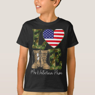 Liebe meinen Veteranen Papa stolzer militärischer T-Shirt