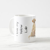 Liebe meinen Yellow Lab Kaffeetasse (Vorderseite Links)