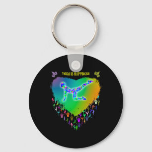 Liebe Meinen Yoga Regenbogenfarbene Glasmalerei Mu Schlüsselanhänger