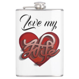 Liebe meiner Ehefrau Herzdesign Flachmann