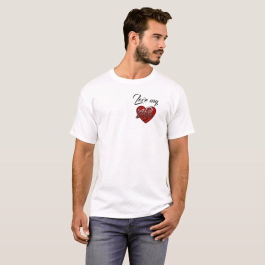Liebe meiner Ehefrau Herzdesign T-Shirt (Vorne ganz)