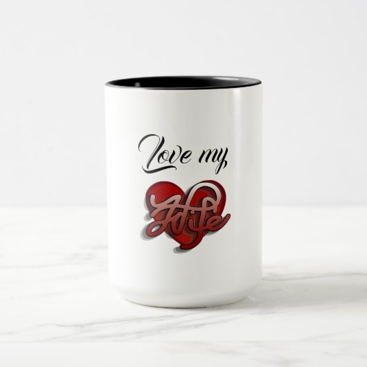 Liebe meiner Ehefrau Herzdesign Tasse (Zentrum)