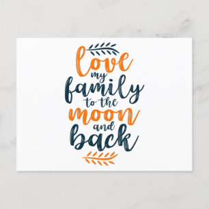 Liebe meiner Familie zum Mond und zurück Postkarte