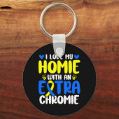 Liebe meiner Heimat mit dem Extra Chromie Down Syn Schlüsselanhänger (Vorderseite)